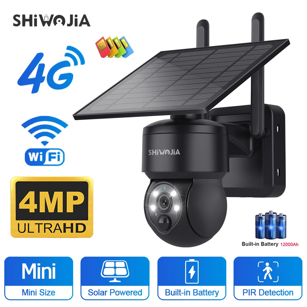 Garden Camera - SHIWOJIA WIFI Wireless PTZ telecamera solare