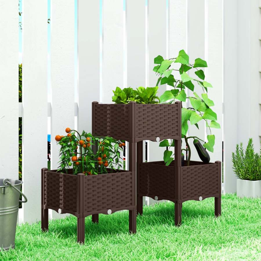 Self Watering Planter - Fioriera rialzata in plastica con gambe,